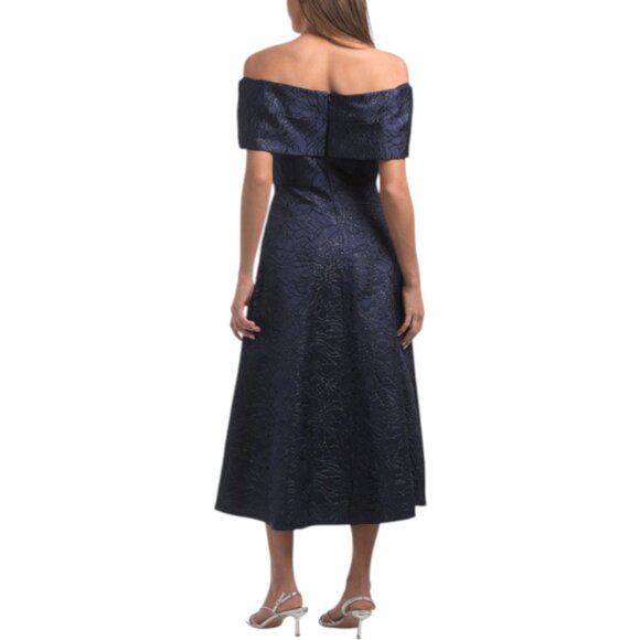 RENE BY RENE RUIZ Off The Shoulder Jacquard Tea Length Dress - Picture 2 of 3
